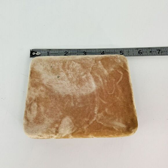 Vintage Velvet Jewelry Box Windsor Comet Starburst Two Tone Flip Open Cream Red - Picture 10 of 14